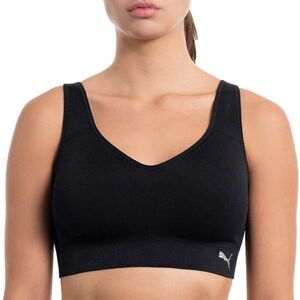 PUMA Black Sports Bra Moisture-Wicking Seamless Breathable Adjustable Large